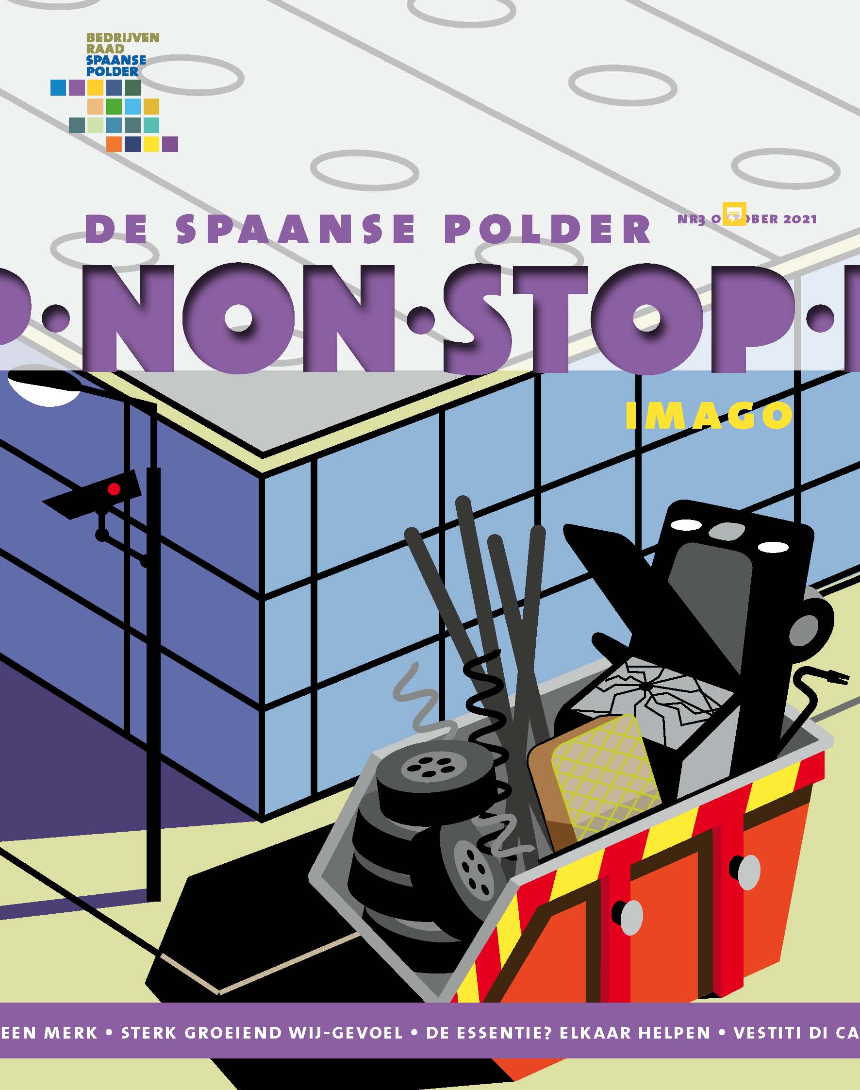 cover NONSTOP, relatiemagazine ondernemersvereniging Spaanse Polder
